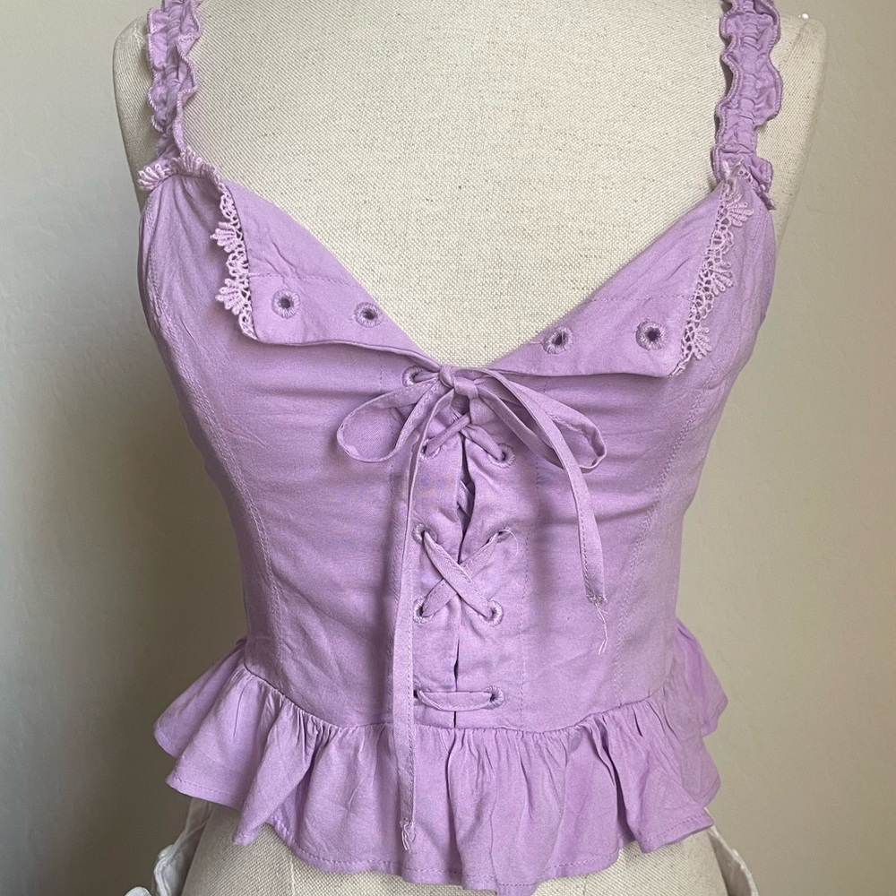 Urban Outfitters Lilac Lace-Up Camisole